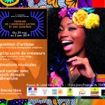 Salon Afro-Latino, flyer, motifs, madras, Caraïbes, waxx, l'Afrique de l'ouest