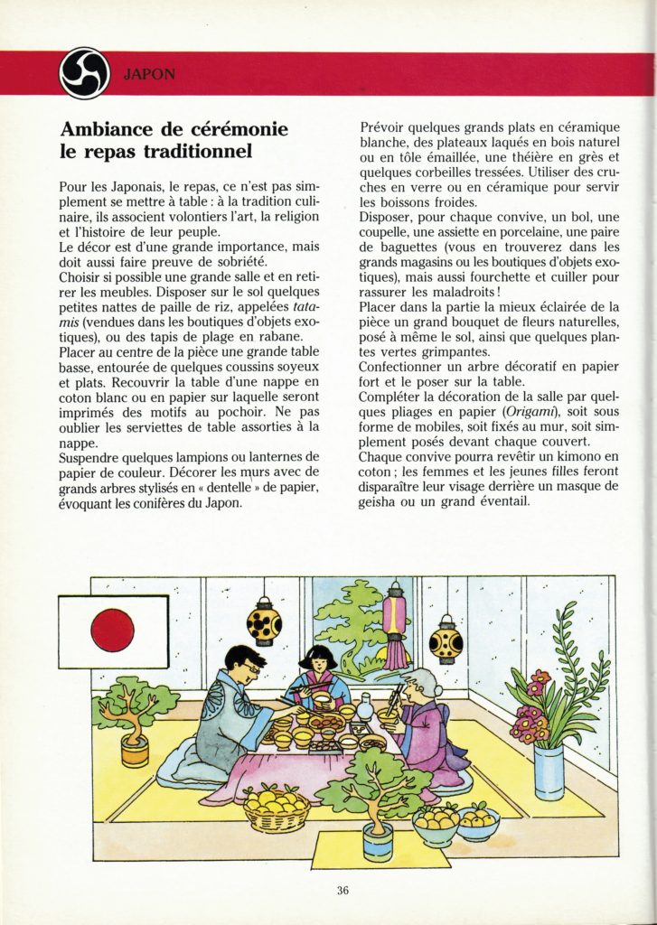 ouvrage, livre, divertissement, enfants, découverte, pays, culture, cuisine, tradition, costumes, jeux, masques, tissus, continents, dessins, Edith Barker, travaux manuels, traditionc culinaire, repas, Japon