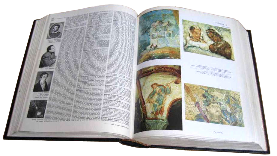 GDEL, Grand Dictionnaire Encyclopédique Larousse, dictionnaire, illustré, mise en page, pages, dessins intérieurs, couleurs, bibliothèque, Larousse, Éditions Larousse